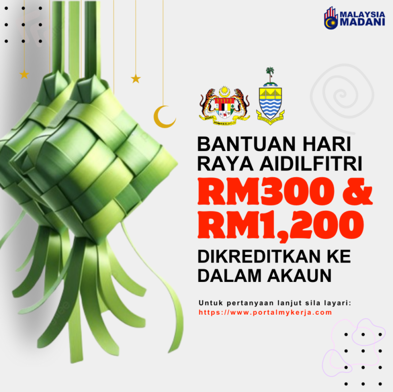 Bantuan Hari Raya Aidilfitri RM300 RM1 200 Telah Dikreditkan Kedalam