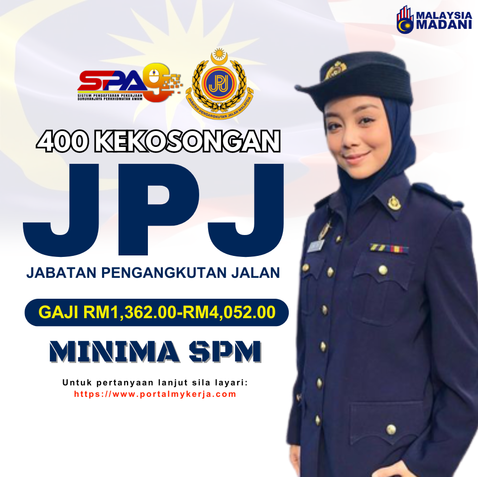 Jawatan Kosong Jabatan Pengangkutan Jalan JPJ~Ambilan Jun 2024 - My Kerja!