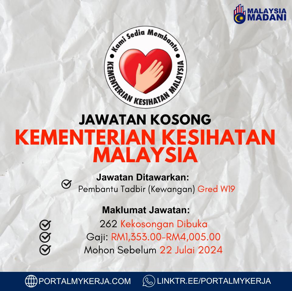 Jawatan Kosong Kementerian Kesihatan Malaysia~Pembantu Tadbir (Kewangan ...